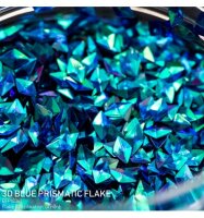 3D Blue Prismatic Flake