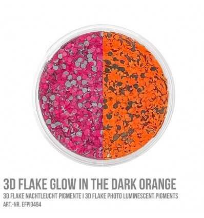 3D Flake Glow in the Dark Orange