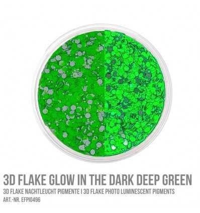 3D Flake Glow in the Dark Deep Green