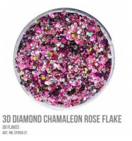 3D Diamond Chamaleon Rose Flake