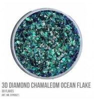 3D Diamond Chamaleon Ocean Flake