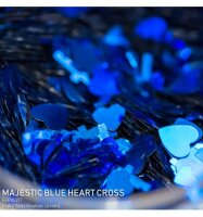 Majestic Blue Heart Cross Flake