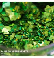 Rainbow Green Heart Flake