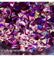 3D Aurora Neon Pink Flake