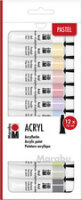 Marabu Acrylfarben-Set "PASTELL", 12 x 12 ml