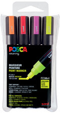 POSCA Pigmentmarker PC-5M, 4er Box, neonfarben