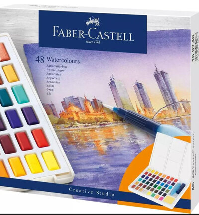 Aquarellfarben in Nï¿½pfchen, 48er Etui