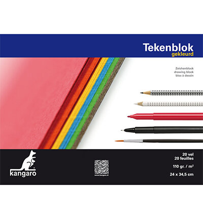 Zeichenblock Kangaro A4+ (24x34.5) 110 Gramm 20 Blatt sortiert