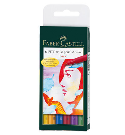 Zeichenmarker FC Pitt Artist Pen Brush 6-teiliges Federmï¿½ppchen Basic