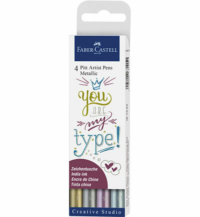 Zeichenmarker Faber Castell Pitt Artist Pen Metallic 4-teiliges Federmï¿½ppchen