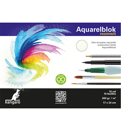 Aquarellblock Kï¿½nguru 24x17cm 300 Gramm 16 Blatt cremeweiï¿½